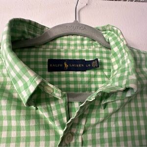 Ralph Lauren Green Checked Men's Button-Down Shirt Size Large